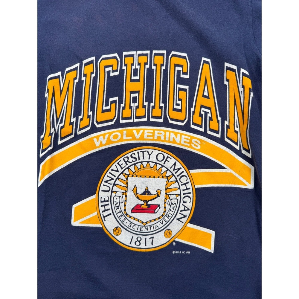 VTG 1989 Michigan Wolverines T Shirt NCAA College Football USA Made Adult S - Picture 3 of 11
